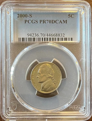2000 S JEFFERSON NICKEL PROOF PCGS PR70DCAM Cover