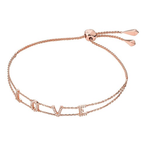 Bracciale donna Michael Kors argento sterling Love Pave placcato oro rosa 14k