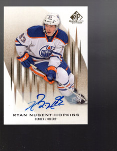 B2301- 2013-14 SP Game Used Gold Autographs #67 Ryan Nugent-Hopkins C Auto