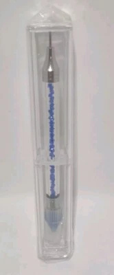 Двухсторонняя пунктирная ручка для нейл-арта сбора страз воск карандаш хрустальные бусины синий - Изображение 1 из 4