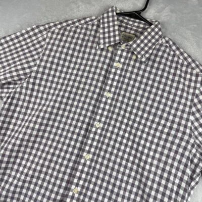 Gitman Bros Shirt Men Large Gray Gingham Check Long Sleeve Button Up Made In USA - Image 1 of 4