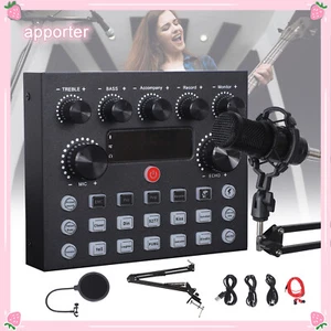 Set Microfono a Condensatore BM-800 Mic Live Sound Card Regolabile Studio Registrazione - Foto 1 di 10