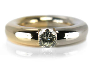 Spannring Ring Brillant ca 0,52 ct. 750 Gelbgold Weißgold [BRORS 16641]