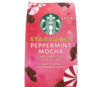 Limit 22oz NIB Starbucks Peppermint Mocha Ground Coffee Brew Christmas Roast Gif - Image 1 of 4