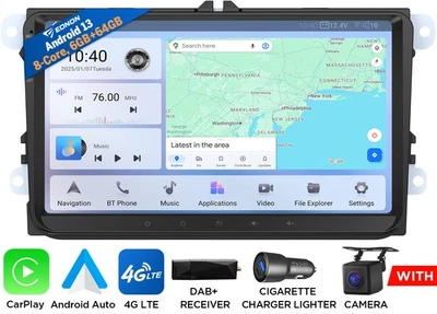 DAB+ 9" Android 13 6+64 VWX6S Autoradio Navi CarPlay Für VW GOLF 5 6 Passat Polo - Bild 1 von 4