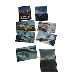 Lot of 8 Vintage Niagara Falls Portland Maine Postcards Unused Lighthouse - Picture 1 of 5