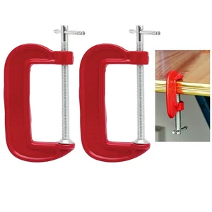 2 Pc Locking C Clamp 2" Adjustable Device Pony Screw Grip Vise Jaws Woodworking - Picture 1 of 1