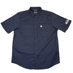 Carhartt Hemd Herren Large Navy Blau Rugged Flex Modelo Button Up Workwear TW2537 - Bild 1 von 8