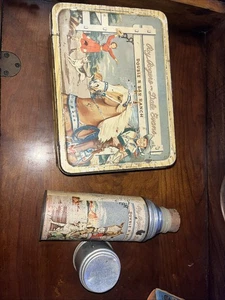 1950s Roy Rogers Dale Evans Double R Bar Ranch Lunch Box w/ Thermos Metal Lid - Picture 1 of 20