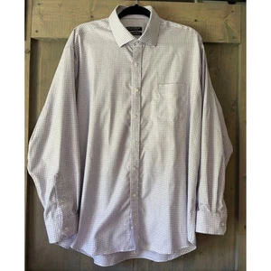 Forsyth of Canada Men's Size XL Shirt White Purple Check Cotton Long Sleeve - Picture 1 of 10