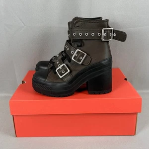 Botas Converse Chuck 70 De Luxe Tacón Cuero y Hebillas Mujer 5 Marrón/Negro Nuevas - Imagen 1 de 9