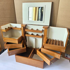 Beautiful Lori Greiner Luxury Deluxe Wood Cosmetic/Makeup Box/Jewelry Organizer. - Picture 1 of 13