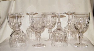 Vtg Rare Set (8) STUART CRYSTAL "HAMPSHIRE" WATER GOBLETS Glasses~Stems~England - Picture 1 of 8