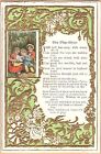 Embossed Vintage Greeting Card-Poem: "The Play-Hour"-Children Reading