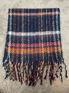 BCBGeneration Pashmina Warm Blue Plaid Scarf  NWOT - Picture 1 of 5