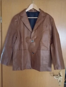 Herrenblazer Lederoptik brau Größe 52 - Bild 1 von 6
