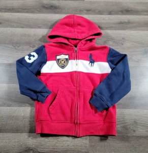 Polo Ralph Lauren Jacket Size 6 Boys Red Big Pony Vintage Fit Hooded Sweatshirt - Picture 1 of 10