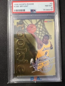 1996-97 NBA Hoops NBA Rookie Kobe Bryant #3 PSA 8 Rookie RC HOF - Picture 1 of 2