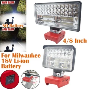 3" 4" 8" LED Flood Work Light Torch Wireless Lamp USB For Milwaukee 18V Battery - Picture 1 of 17