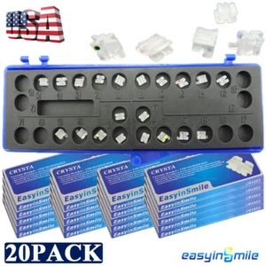 20Pack Dental MINI Brace Ortho Ceramic Brackets 3/345Hook Mesh Base ROTH/MBT 022 - Picture 1 of 12