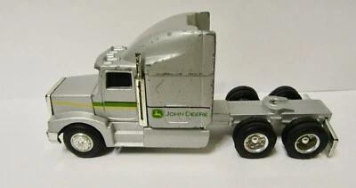 Ertl  /   Peterbilt  /  John Deere  Silver Semi Tractor   1/64 Scale - Image 1 of 4