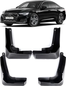 Genuine Splash Guards Mud Flaps For 2019-2024 Audi A6 C8 S-Line S6 Black Edition - Picture 1 of 9