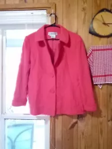 Carlisle Women's Cashmere Coat/Blazer Melon Pink Sz 16 Mid Length - Picture 1 of 11