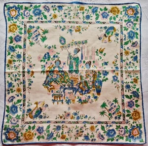 "PAÑUELO DE COLECCIÓN AUTÉNTICO GEISHAS JAPONESAS ARTE FLORAL ALGODÓN 11" - Imagen 1 de 3