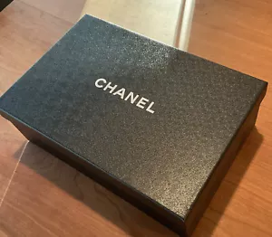 Authentic Chanel Gift Box 5 Storage Shoes Cardboard Black 8" x 12" x 4" - Picture 1 of 9