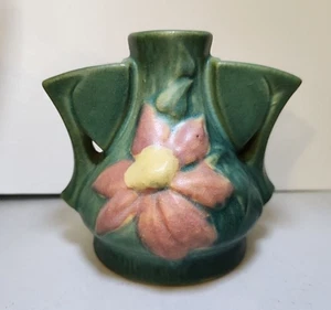Vintage Roseville Pottery #50 Clematis FLOWER FROG Green - Picture 1 of 7