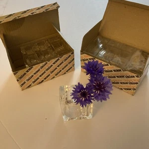 VTG New Lillian Vernon Clear Lucite Napkin Ring Holders/Bud Vase 2 Boxes 8 Total - Picture 1 of 5