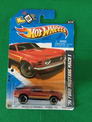 2012 Hot Wheels Muscle Mania - Ford '70 Ford Mustang Mach 1 #118 Red B137 - Image 1 of 4
