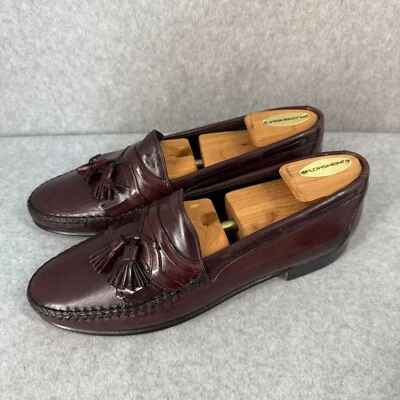 Johnston & Murphy Mens Size 8.5 M Burgundy Tassel Loafers Leather Dress Shoes - Image 1 of 4