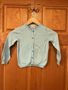 BH34 J Crew Crewcuts Blue Cotton Casey Cardigan Sweater Girls 4-5 - Imagen 1 de 3