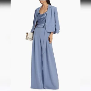 NWT $395 Cinq à Sept Shauna Light Blue Wide-Leg Pants Size 0 - Picture 1 of 14