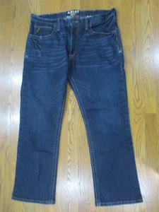 Ariat M4 Rebar Jeans Mens 38x30 Blue Low Rise Bootcut Denim Western Cowboy Tough - Picture 1 of 6