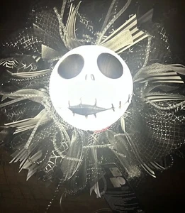 Neu Nightmare Before Christmas Kranz Jack Skellington beleuchtet & musikalisch Neu mit Etikett - Bild 1 von 14