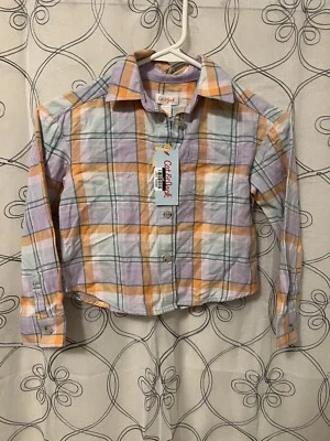 Girls Oversized Purple/green/orange Pastel Plaid-cat & Jack Size XS (4/5) - Image 1 of 4
