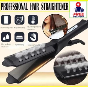 Professional Salon Ceramic Steam Tourmaline Ionic Flat Iron Hair Straightener UK - Picture 1 of 11