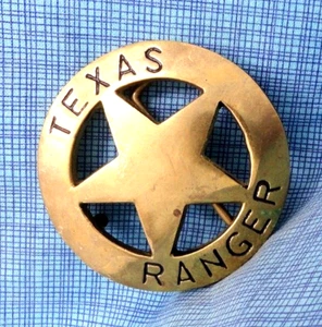 Texas Ranger Star Badge Belt Buckle Open Work Brass Vtg 70s 80s Taiwan .NOX693 - Picture 1 of 10