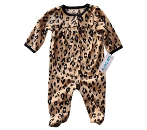 Carter's One Piece Coverall Footed Pajamas, Baby Girls, 3 Months, Animal Print - Picture 1 of 3