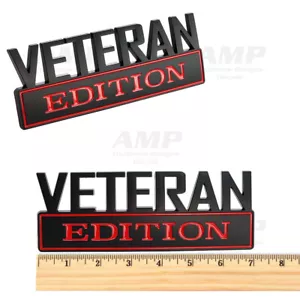 7" Large VETERAN EDITION Car Truck SUV Emblem Flag Decal military patriot - Picture 1 of 1