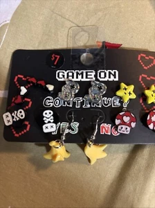 Hot Topic Game On Gamers Earrings 6 Pairs - Picture 1 of 2