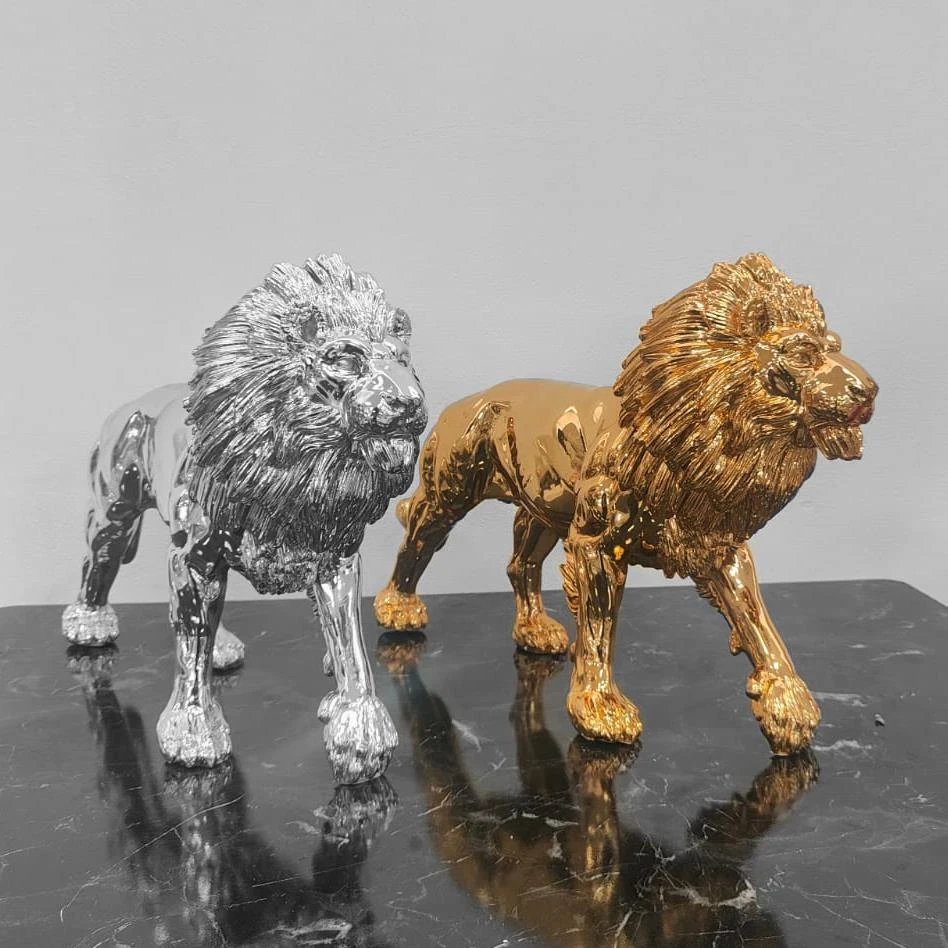 Statua leone oro o argento - Immagine 1 di 1