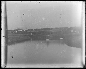 GLASNEGATIV SPÄTE 1800er oder ANFANG 1900, HAFEN, SCHILD = ZAPFENSPLINT(?) HAUS - Bild 1 von 2