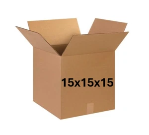 15" x 15" x 15" CARDBOARD BOX - 200 lb - SINGLE BOX - Picture 1 of 4