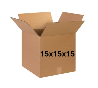 15" x 15" x 15" CARDBOARD BOX - 200 lb - SINGLE BOX - Image 1 of 4