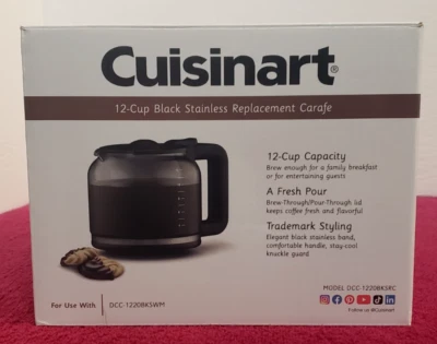 CUISINART 12 TAZAS JARRA DE REPUESTO NEGRA INOXIDABLE DDC-1220BKSRC_NUEVA Foto 1 de 4