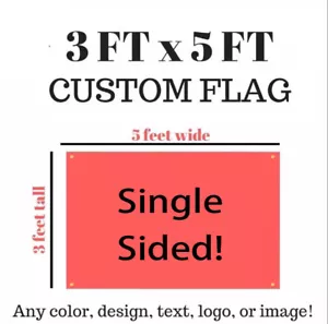 Individuelle Flagge mit Ihrem Design, 3x5 Fuß Größe, einseitig, mit Ösen gratis - Bild 1 von 3