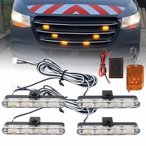 4Stk 12V 4LED Auto KFZ Frontblitzer Blitzlicht Warnleuchte LKW Strobe Licht - Bild 1 von 8